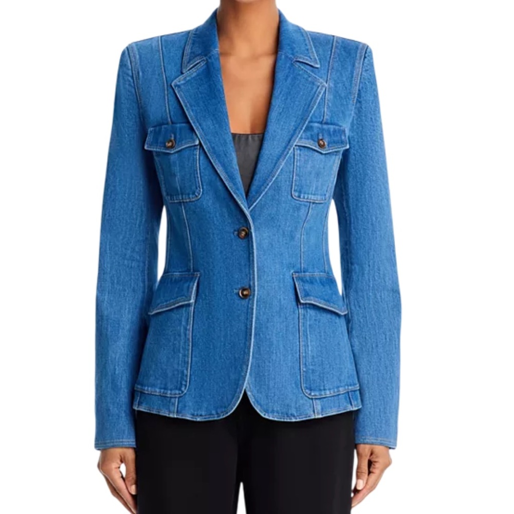 💙 PAIGE Romona Denim Blazer Size 4 💙 - Picture 3 of 15